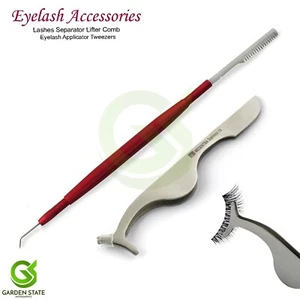 Pinzas aplicadoras de extensión de pestañas de belleza separador de pestañas postizas peine levantador - Imagen 1 de 3