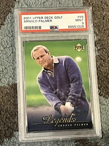 PSA 9 COMO NUEVA TARJETA DE GOLF 2001 CUBIERTA SUPERIOR ARNOLD PALMER PGA EXCELENTE 59 - Imagen 1 de 1