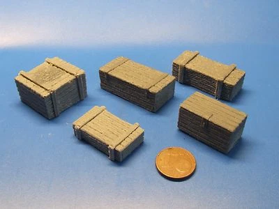 IMPERIAL-MODELLBAU NUOVO - Set scatole 3. scatole di legno di medie dimensioni, seconda guerra mondiale, carro armato RC, modellismo scala 1:16