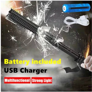 Baseball LED Taschenlampe Wiederaufladbar Polizei Sicherheit Taschenlampe Schlagstocklampe Zoombar - Bild 1 von 24