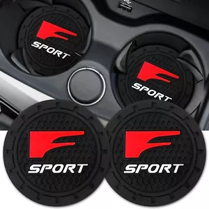 2-Pack Lexus F Sport Non-Slip Silicone Car Cup Holder Coasters 2.75" - Picture 1 of 2