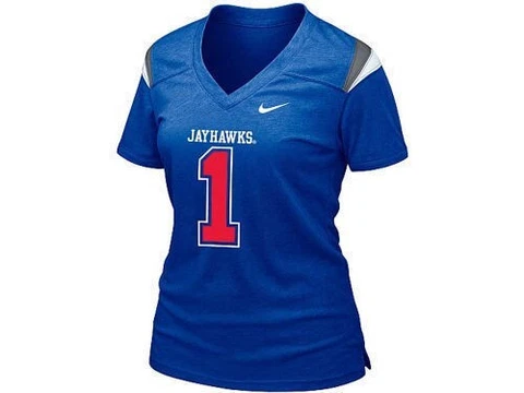 Kansas Jayhawks NCAA Women's Nike Retro Ringer Shirt Size Small Cover