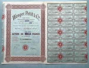 SCHIRMECK - 67 / 1931  ACTION CARRIERES WENGER, PETIT & CIE - SCHISTES - Imagen 1 de 1