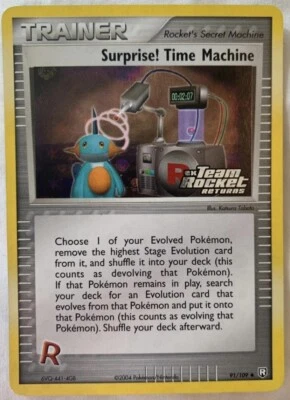 Surpise! Time Machine Rocket Returns  Reverse Holographic Pokemon Card FBG A- - Image 1 of 4