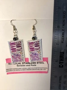 Vintage Lot D-15 stamp earrings movin along new old stock never worn  - Picture 1 of 2