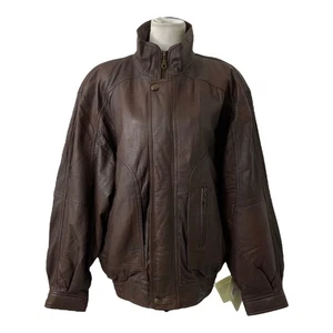 Redhead Leather Bomber Jacket Brown Men’s Size Large With Tags - Picture 1 of 14