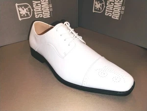 Stacy Adams Kenway Oxford White/Blanc 20194 Men's # 10.5 New Lace up Dress Shoes - Picture 1 of 12