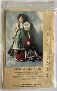 Osage County Qyuilt Factory 20" & 14" ADDIE & TINA DOLLS Pattern UNCUT - Picture 1 of 4