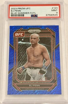 2023 Prizm UFC BJ Penn Blue Shimmer FOTL SSP /10 PSA 9 - Image 1 of 2
