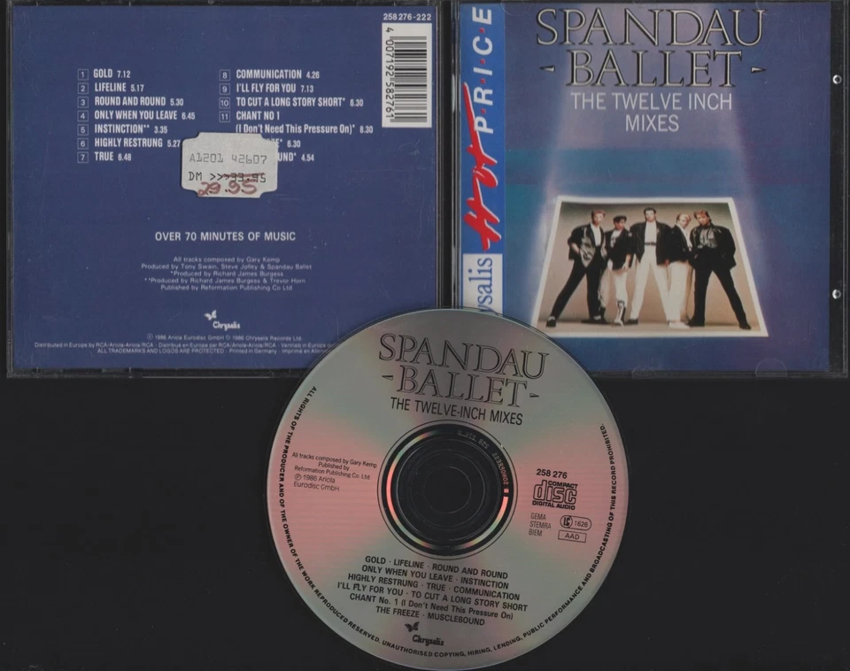 SPANDAU BALLET - THE TWELVE INCH MIXES - 12"-CD ALBUM CHRYSALIS © 1986/ CD MINT- - Bild 1 von 1