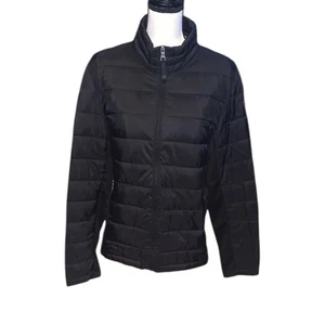 Chaqueta acolchada negra Guess con cremallera completa y bolsillos con logotipo - Imagen 1 de 13