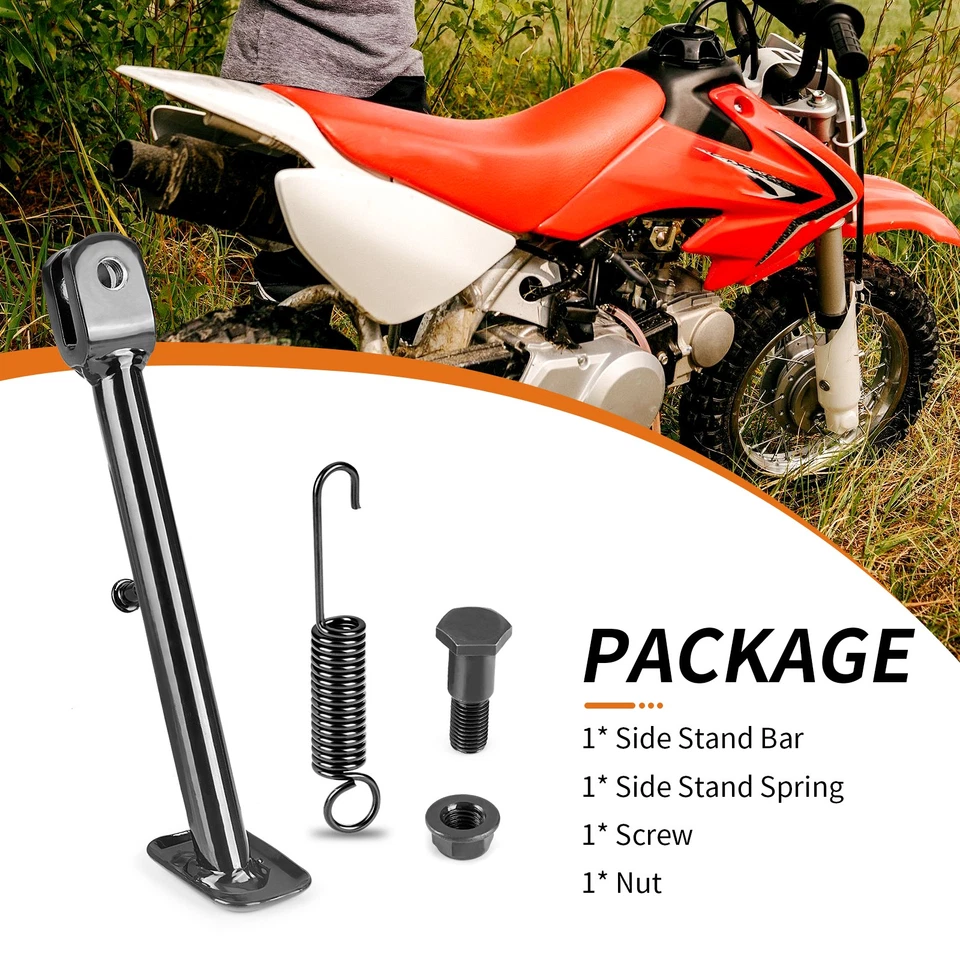 Side Kick Stand Kickstand Kit w/Spring For Honda CRF50F 2004 2005 2006 2007-2012 - Image 1 of 4