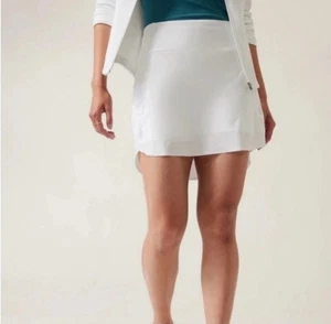 Athleta Run With It 14” Skort White Size XL Golf Pickleball Tennis - Picture 1 of 9