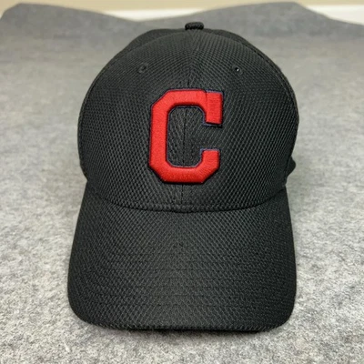 Cleveland Indians Hat Cap Flex Mens Medium Black MLB Baseball New Era Guardians - Image 1 of 4