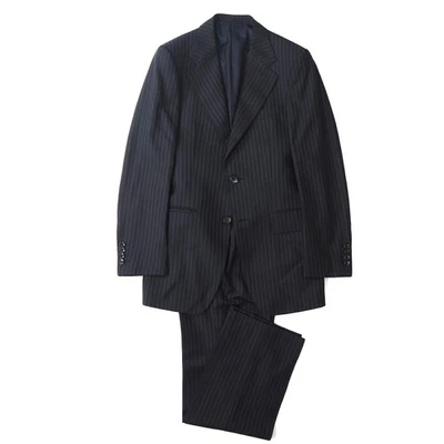GUCCI Tom Ford era Wool Suit Setup 44 Black stripe men's Auth 5-YF001 - Image 1 of 4