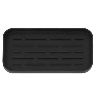 Kitchen Dish Drying Mat Scrubber Spoon Holder Dishwashing Accessories (Black) - Image 1 of 4