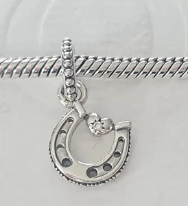 Genuine Stamped Pandora Charm - Silver Good Luck Horseshoe Dangle S925 ALE - Picture 1 of 6