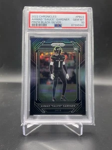 2022 Chronicles Prizm Black #PB-22 SILVER Ahmad “Sauce” Gardner Rookie RC PSA 10 - Picture 1 of 2