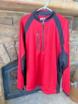 Sun Mountain Rainflex Pullover Golf Jacket Mens L Waterproof Breathable Zip Red - Image 1 of 4