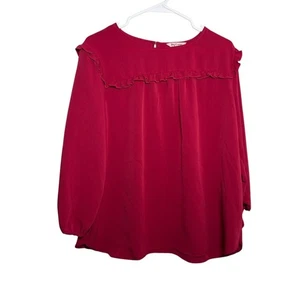 Juicy Couture Blouse Women's XL 3/4 Sleeve Ruffle Casual Shirt Solid Boho Top - Picture 1 of 10