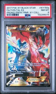 PSA 8 YVELTAL EX 2017 XY Black Star Promo #XY150a Entrenador Premium Colección XY - Imagen 1 de 2