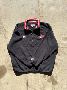 Vtg 90s Starter Tampa Bay Buccaneers Black 1/4 Zip Fleece Embroidery Pullover XL - Picture 1 of 9