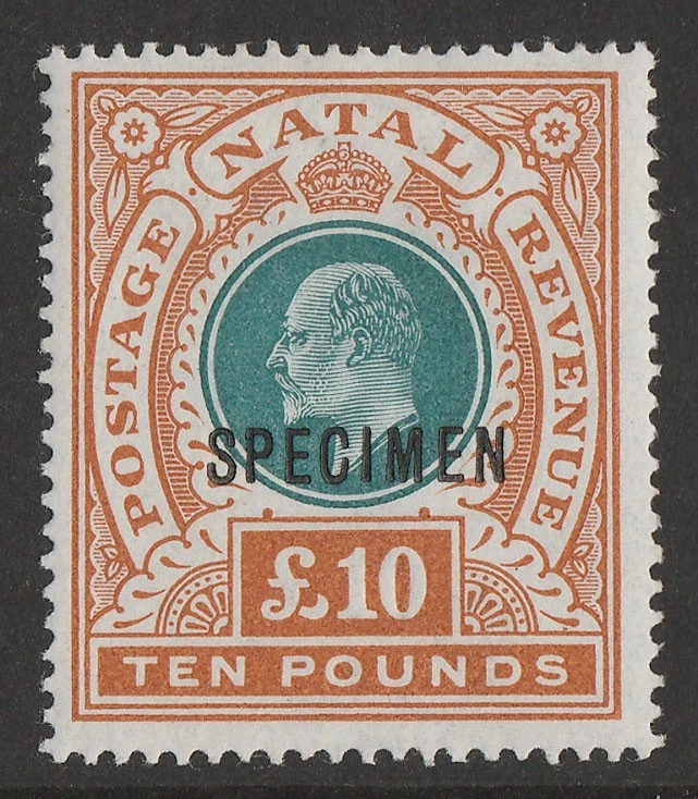 NATAL 1902 KEVII £10 wmk Corona CC ESPÉCIMEN. gato normal 15.000€. Foto 1 de 1