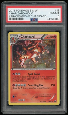 2013 POKEMON B & W LEGENDARY TREASURES #19/113 CHARIZARD COSMOS HOLO PSA 8 - Image 1 of 2