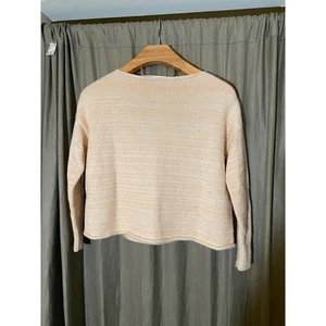 Suéter Madewell XS Crema Melocotón Mármol Tejido Mezcla Lana Merino - Imagen 1 de 7