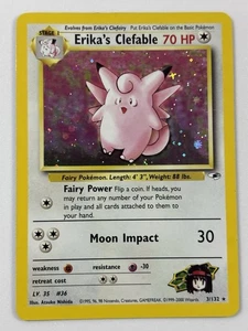 Carta Pokemon Erika's Clefable 3/132 Holo Rara Illimitata - Foto 1 di 6
