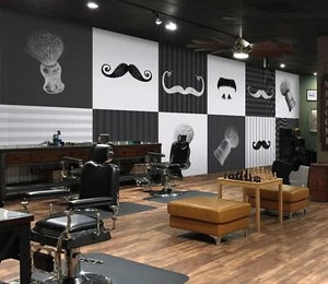 3D Funny Beard K1706 Hair Cut Barber Shop Wallpaper Mural Self-adhesive Luna - Picture 1 of 11