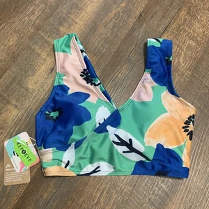 NEW Nani Woman’s Sea Floral Switch V Crop Bathing Suit Top- Brand New Size XS - Picture 1 of 9