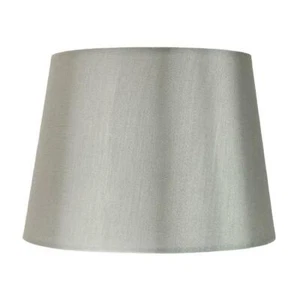 Silver Grey Silk Effect Fabric Empire Drum Lampshade Table Lamp Ceiling Light Sh - Picture 1 of 1