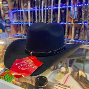 Kids Black Felt Cowboy Hat. Kids Western Cowboy Hat. Sombrero De Niño Vaquero. - Picture 1 of 6