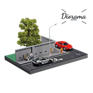 Diorama 1/64 Auto Garage Modell LED Beleuchtung Stadt Straße Parkplatz Szene Modell - Bild 1 von 16