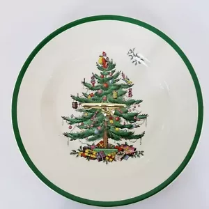 Plato para servir galletas árbol de Navidad Spode con mango aperitivo de cáñamo 11" Inglaterra - Imagen 1 de 4