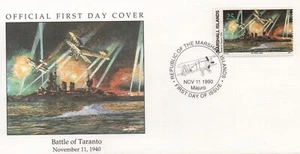 MARSHALL ISLANDS 1990 BATALLA DE TARANTO PRIMER DÍA PORTADA FDC - Imagen 1 de 1