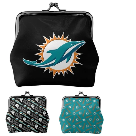Miami Dolphins Leather Coin Purse Change Purse Coin Bag Ladies Mini Wallet Cover