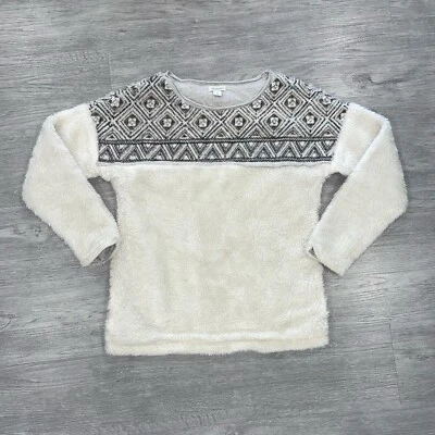 Suéter Pullover Sundance Para Mujer Pequeño Blanco Haven Sherpa Polar Bordado Foto 1 de 4