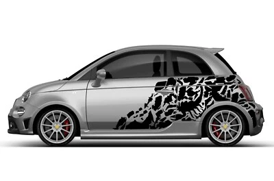 Kit de calcomanías adhesivas diseño gráfico Scorpion para FIAT 500 ABARTH F595 2021-Presente Foto 1 de 4