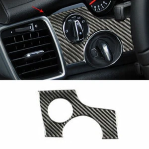 For Porsche Panamera 2010-16 Real Carbon Fiber Headlight Lamp Switch Panel Cover - Picture 1 of 6