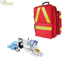 Notfall-Rucksack Rettungsrucksack mit First Responder Füllung RTW Rucksack Rot - Bild 1 von 7