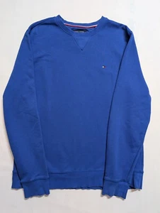 Tommy Hilfiger Sweatshirt Large Crewneck Logo Mens Large Blue Essential Pullover - Picture 1 of 6