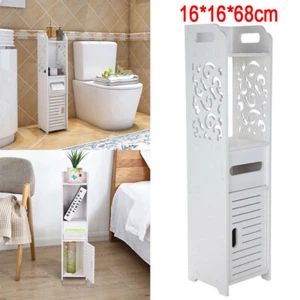 Waterproof Bathroom Storage Cabinet Free Standing Cabinet Organizer Unit White - Picture 1 of 9