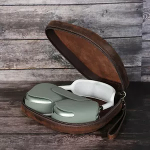Genuine Leather Headphone Cases Protective Box Travel Fit For Apple Airpods Max - Picture 1 of 11