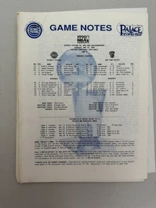 1990 NBA PLAYOFFS DETROIT PISTONS VS. NY KNICKS GAME NOTES- GM 2 MAY 10, 1990 - Picture 1 of 3