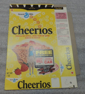 General Mills Cheerios Cereal Box File Flat 1971 Series #82 Dawn Doll Lightning