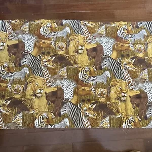 House ‘N Home Fabric Animals Zebra Lion Bear Giraffe Safari Animals 45x28” - Picture 1 of 5