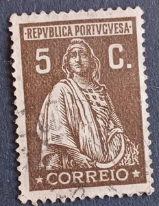 Portugal 1926-1930 Ceres 5C Brown Used - Picture 1 of 1