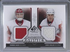 2014 SP Game Used Authentic Fabrics Dual Dominik Hasek Chris Chelios #AF2-CH HOF